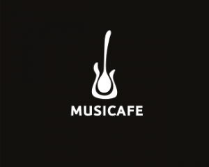 Guitar cafe logo design